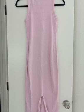 Express Light Pink Ribbed Bodycon Top